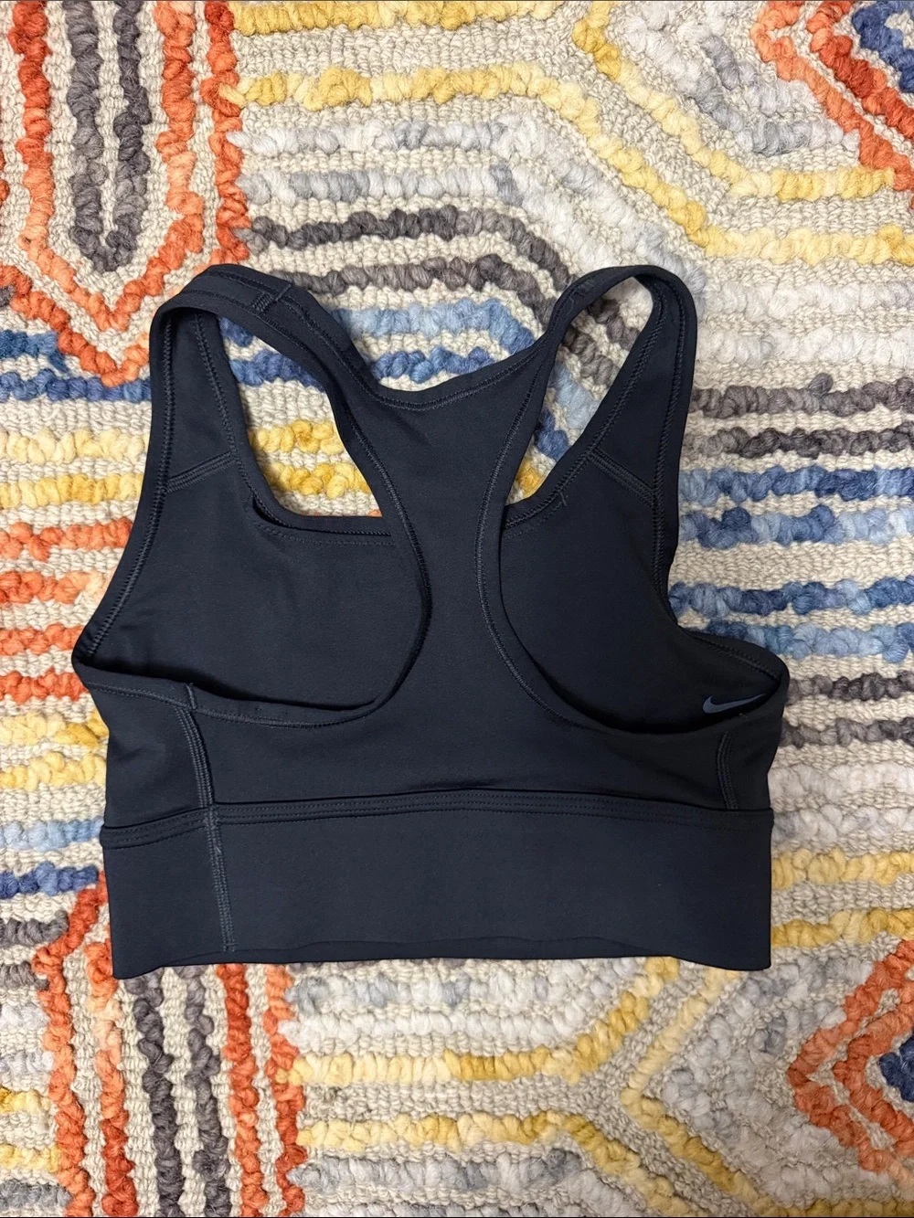 Nike Black Racerback Sports Bra with White Swoosh